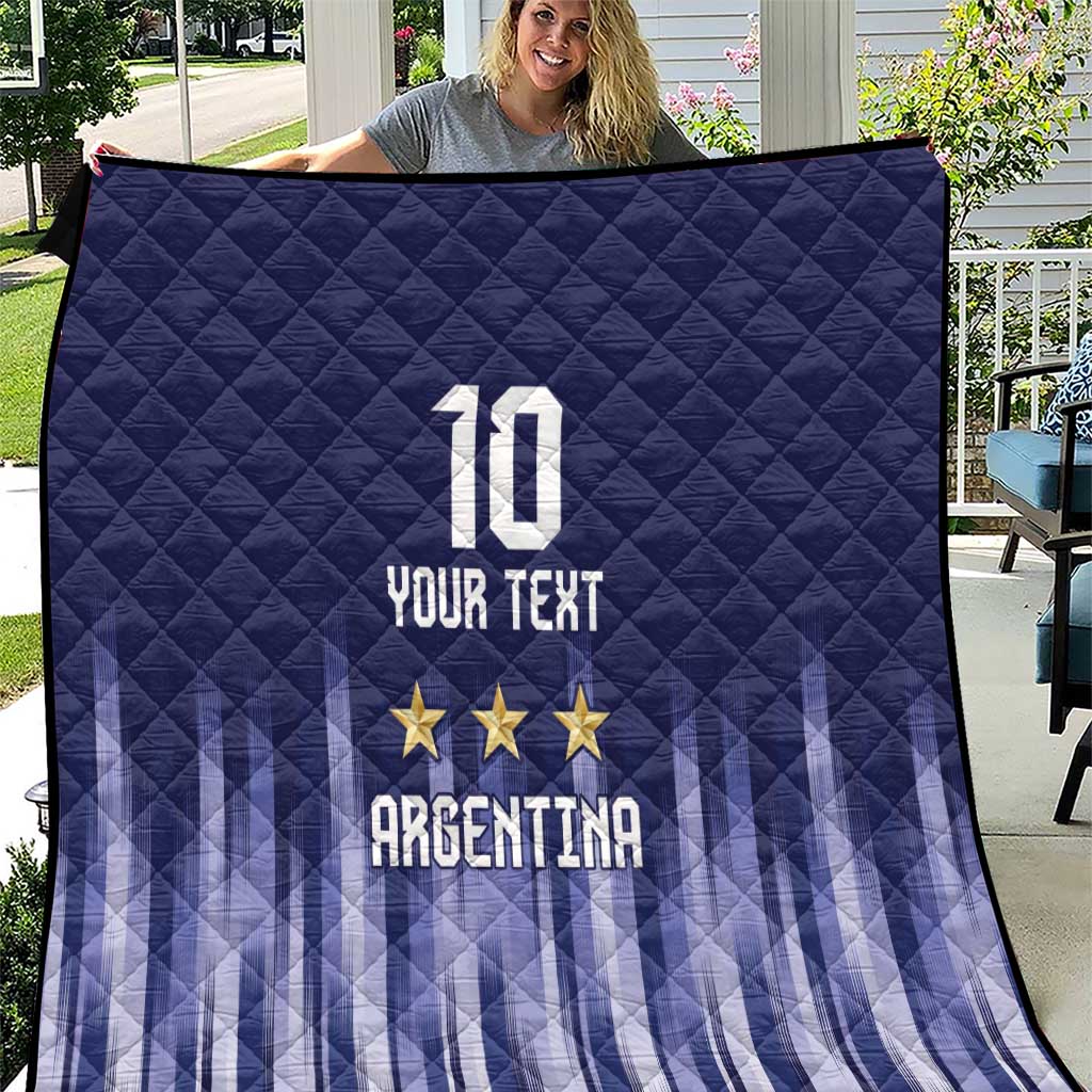 Argentina Football Custom Quilt Vamos La Albiceleste Vintage
