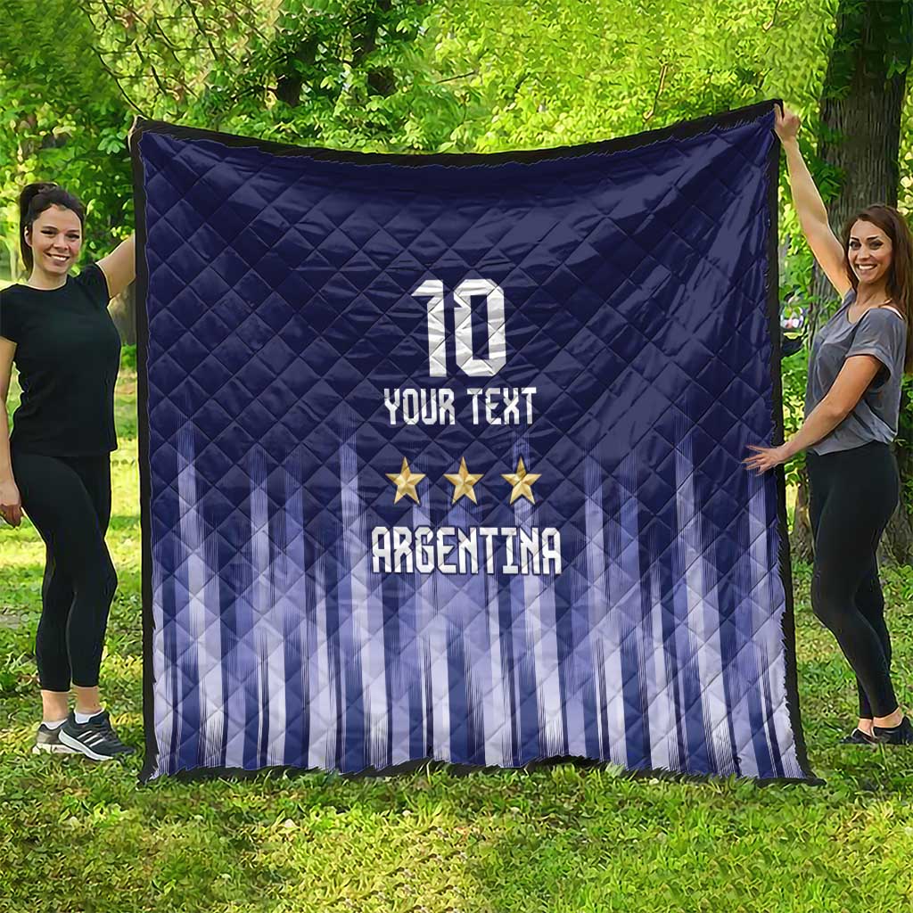 Argentina Football Custom Quilt Vamos La Albiceleste Vintage