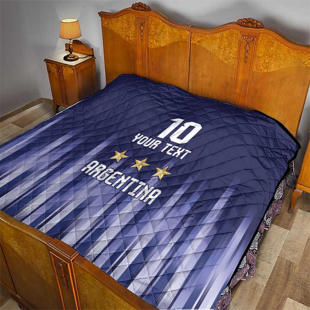 Argentina Football Custom Quilt Vamos La Albiceleste Vintage