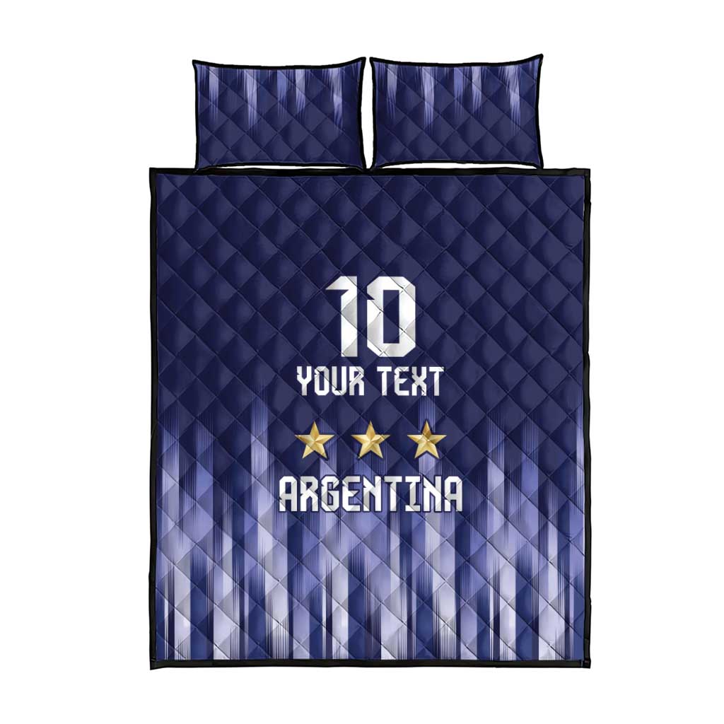 Argentina Football Custom Quilt Bed Set Vamos La Albiceleste Vintage