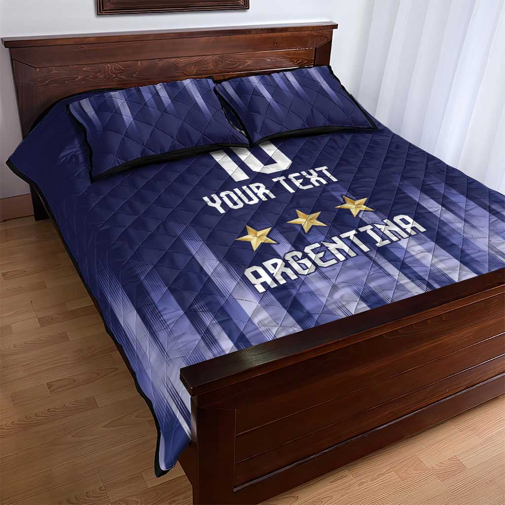 Argentina Football Custom Quilt Bed Set Vamos La Albiceleste Vintage