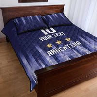 Argentina Football Custom Quilt Bed Set Vamos La Albiceleste Vintage