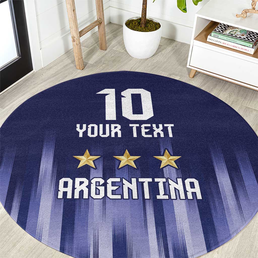 Argentina Football Custom Round Carpet Vamos La Albiceleste Vintage