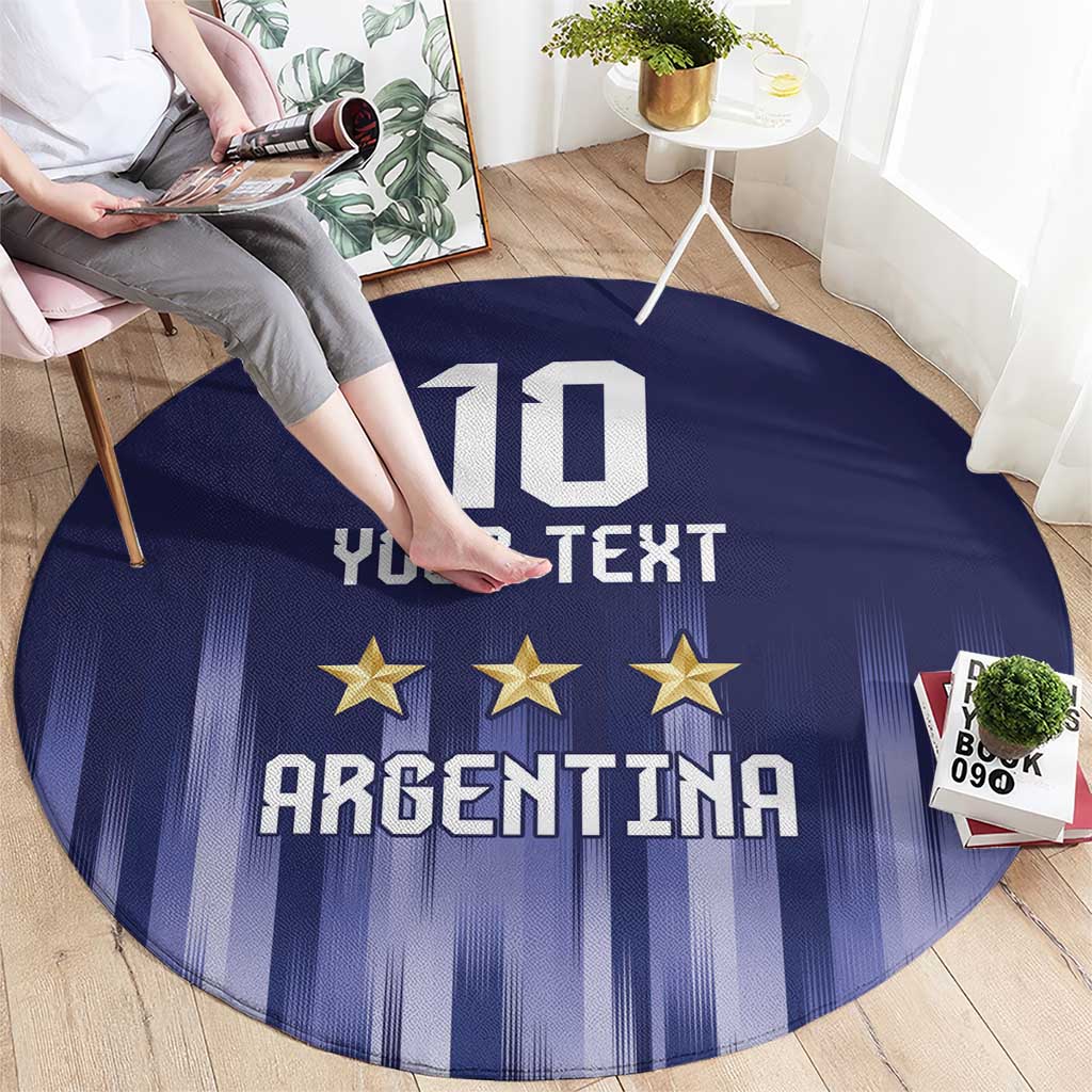 Argentina Football Custom Round Carpet Vamos La Albiceleste Vintage