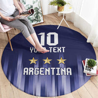 Argentina Football Custom Round Carpet Vamos La Albiceleste Vintage