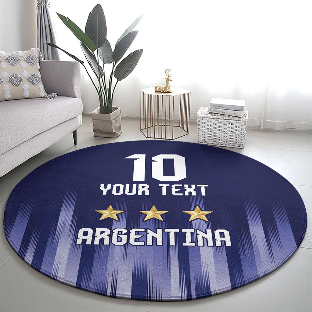 Argentina Football Custom Round Carpet Vamos La Albiceleste Vintage