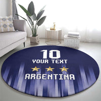 Argentina Football Custom Round Carpet Vamos La Albiceleste Vintage