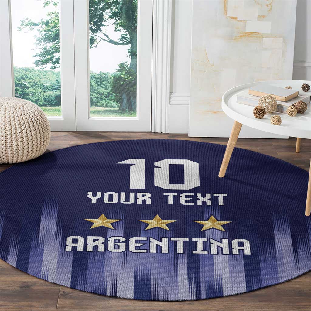 Argentina Football Custom Round Carpet Vamos La Albiceleste Vintage