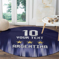 Argentina Football Custom Round Carpet Vamos La Albiceleste Vintage