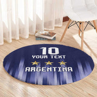 Argentina Football Custom Round Carpet Vamos La Albiceleste Vintage