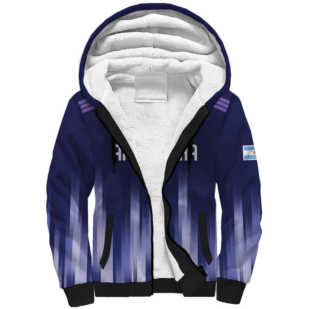 Argentina Football Custom Sherpa Hoodie Vamos La Albiceleste Vintage