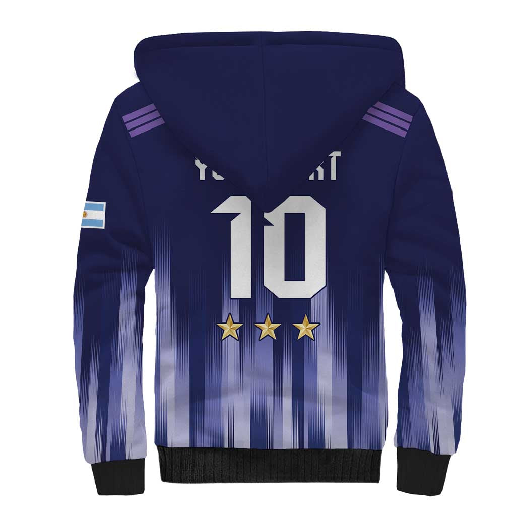 Argentina Football Custom Sherpa Hoodie Vamos La Albiceleste Vintage