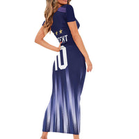 Argentina Football Custom Short Sleeve Bodycon Dress Vamos La Albiceleste Vintage