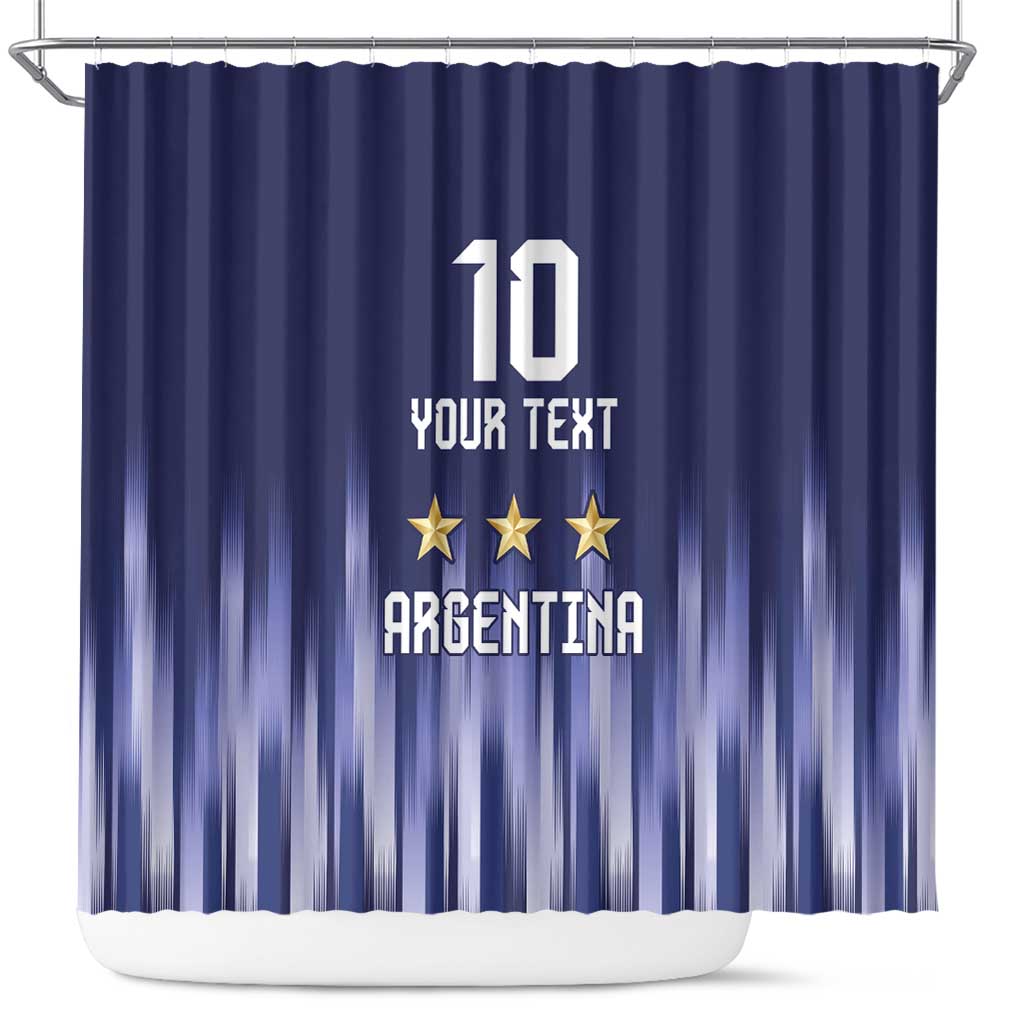 Argentina Football Custom Shower Curtain Vamos La Albiceleste Vintage