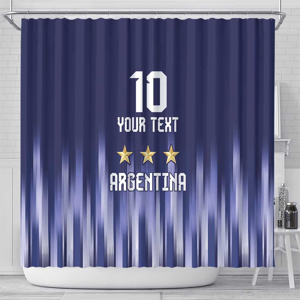 Argentina Football Custom Shower Curtain Vamos La Albiceleste Vintage