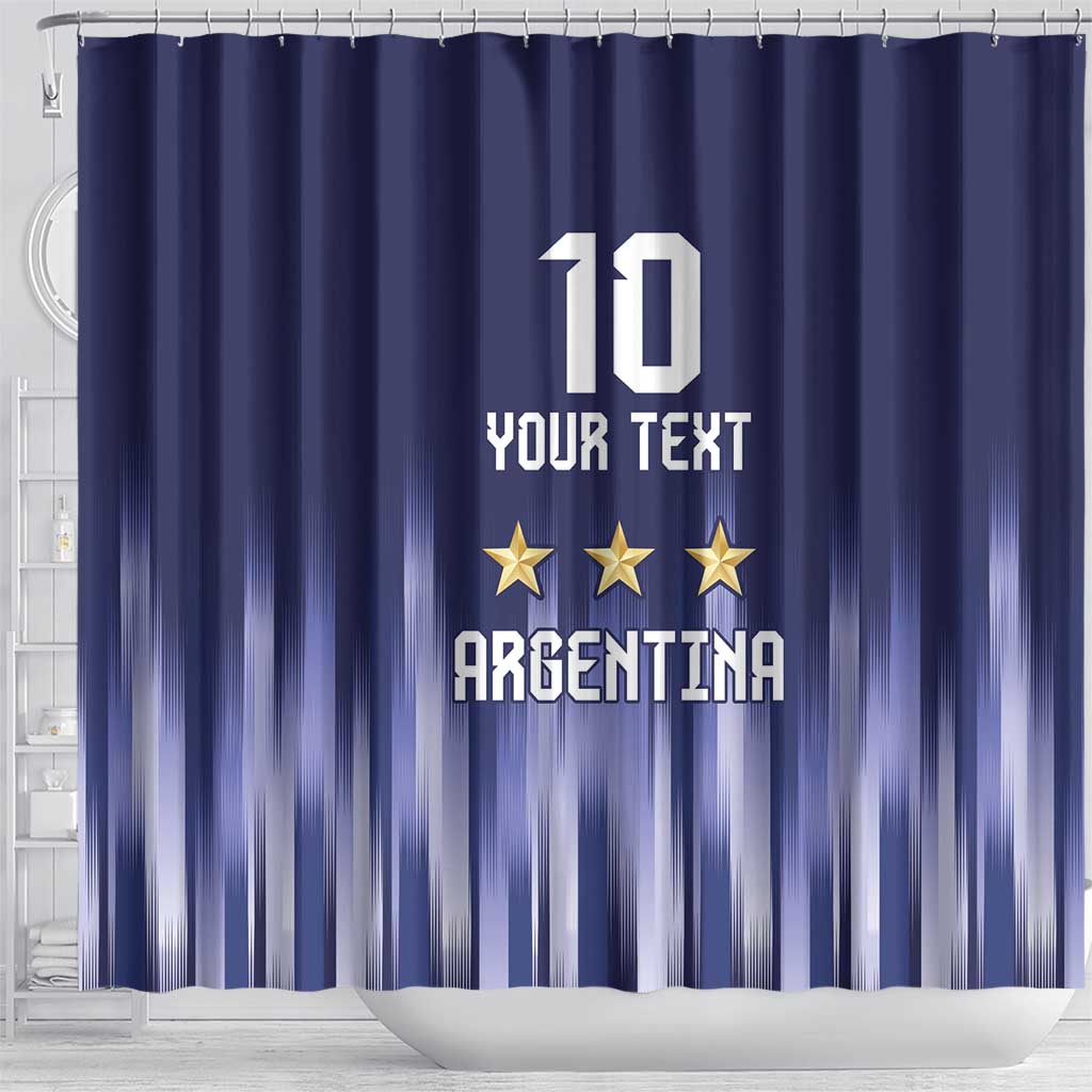 Argentina Football Custom Shower Curtain Vamos La Albiceleste Vintage