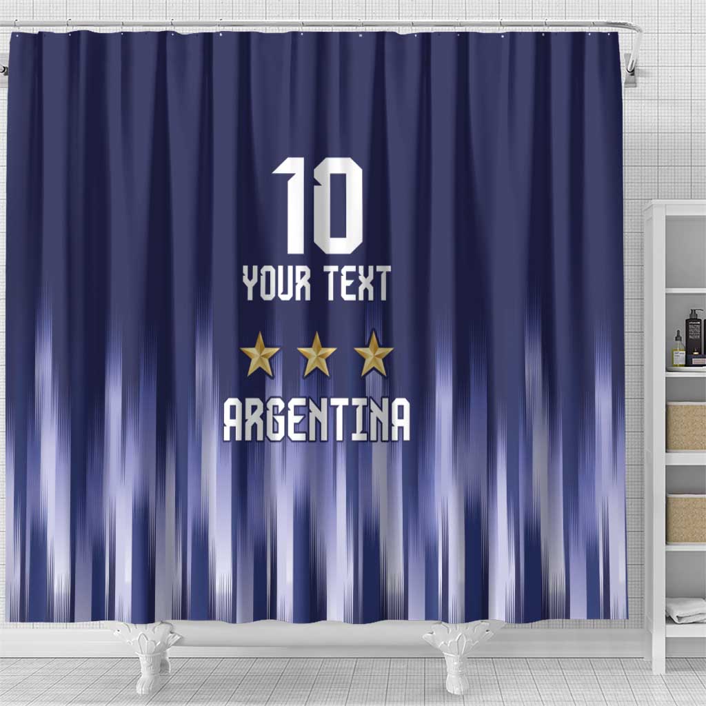 Argentina Football Custom Shower Curtain Vamos La Albiceleste Vintage