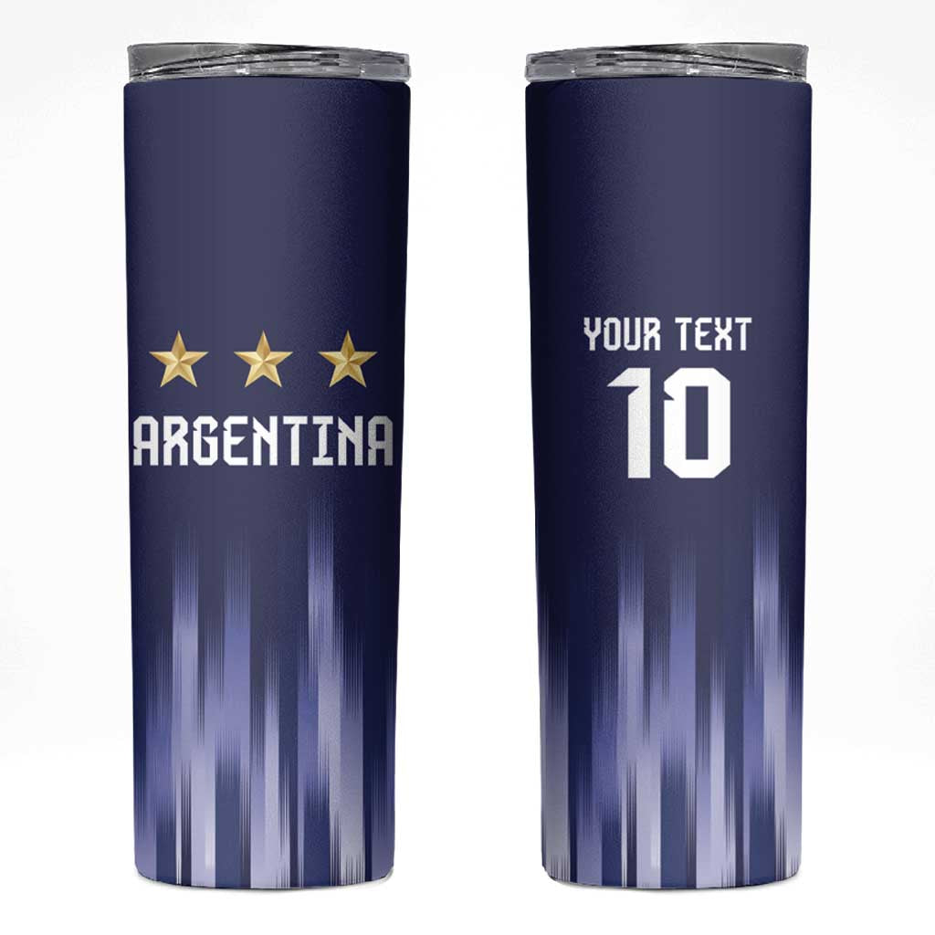 Argentina Football Custom Skinny Tumbler Vamos La Albiceleste Vintage