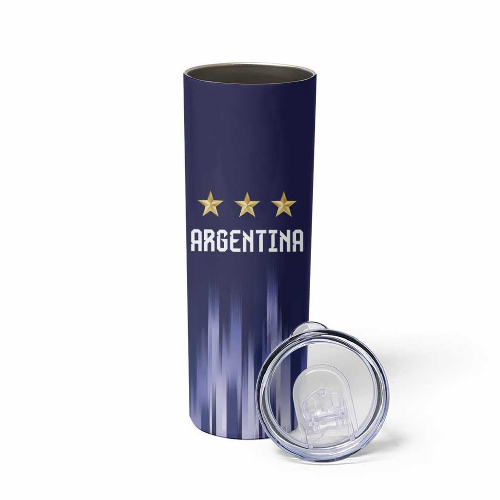 Argentina Football Custom Skinny Tumbler Vamos La Albiceleste Vintage