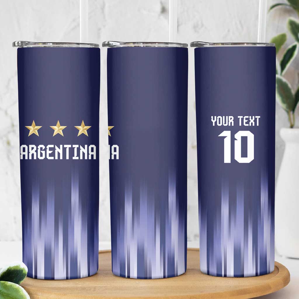 Argentina Football Custom Skinny Tumbler Vamos La Albiceleste Vintage