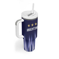 Argentina Football Custom Tumbler With Handle Vamos La Albiceleste Vintage