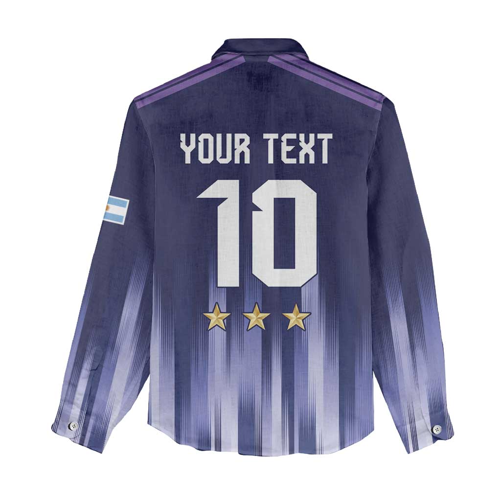 Argentina Football Custom Women Casual Shirt Vamos La Albiceleste Vintage