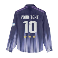 Argentina Football Custom Women Casual Shirt Vamos La Albiceleste Vintage