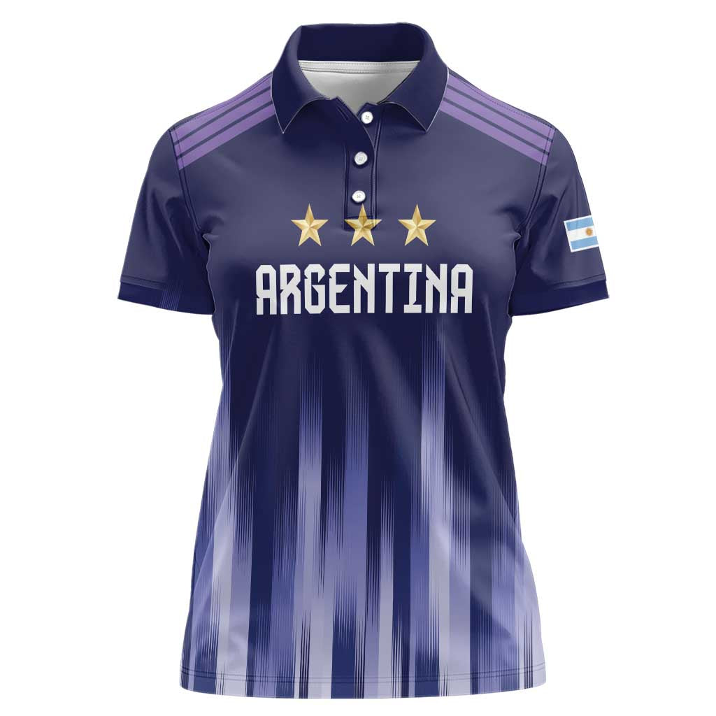 Argentina Football Custom Women Polo Shirt Vamos La Albiceleste Vintage