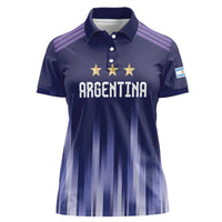 Argentina Football Custom Women Polo Shirt Vamos La Albiceleste Vintage