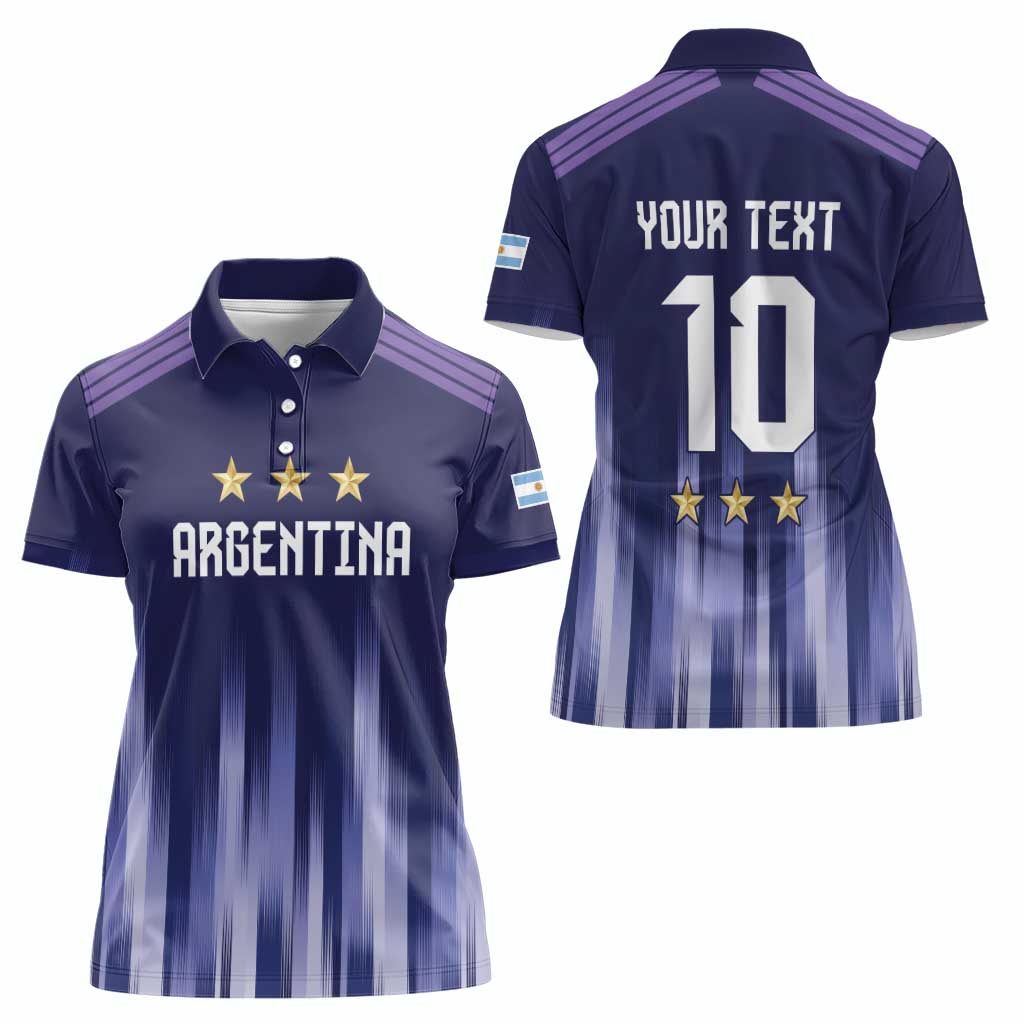 Argentina Football Custom Women Polo Shirt Vamos La Albiceleste Vintage