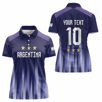 Argentina Football Custom Women Polo Shirt Vamos La Albiceleste Vintage