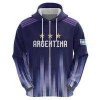 Argentina Football Custom Zip Hoodie Vamos La Albiceleste Vintage