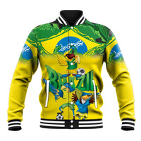 Brazil Football Custom Baseball Jacket Brasil Birds Mascot Bora Brasil!