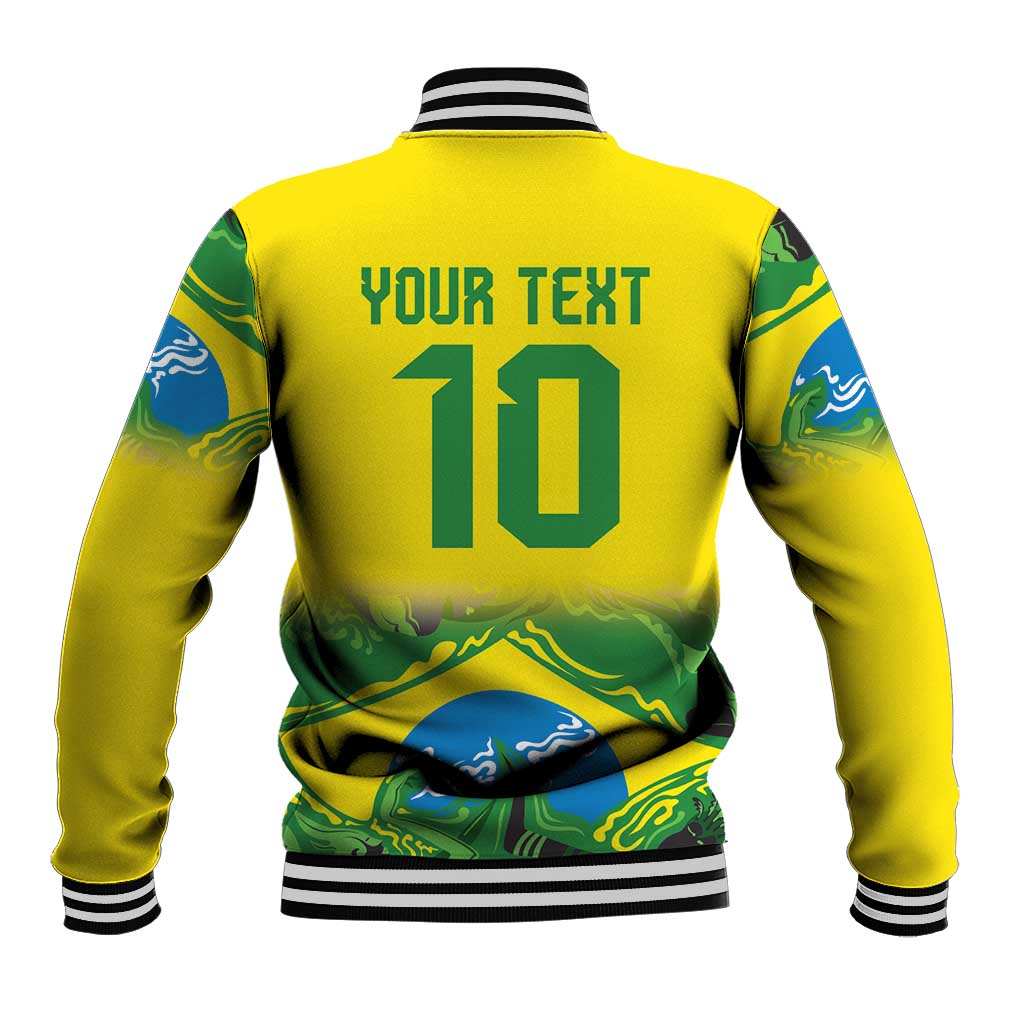 Brazil Football Custom Baseball Jacket Brasil Birds Mascot Bora Brasil!