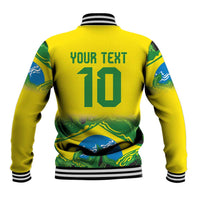 Brazil Football Custom Baseball Jacket Brasil Birds Mascot Bora Brasil!