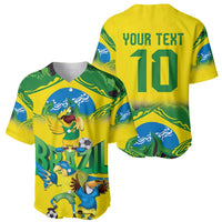 Brazil Football Custom Baseball Jersey Brasil Birds Mascot Bora Brasil!