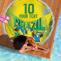 Brazil Football Custom Beach Blanket Brasil Birds Mascot Bora Brasil!