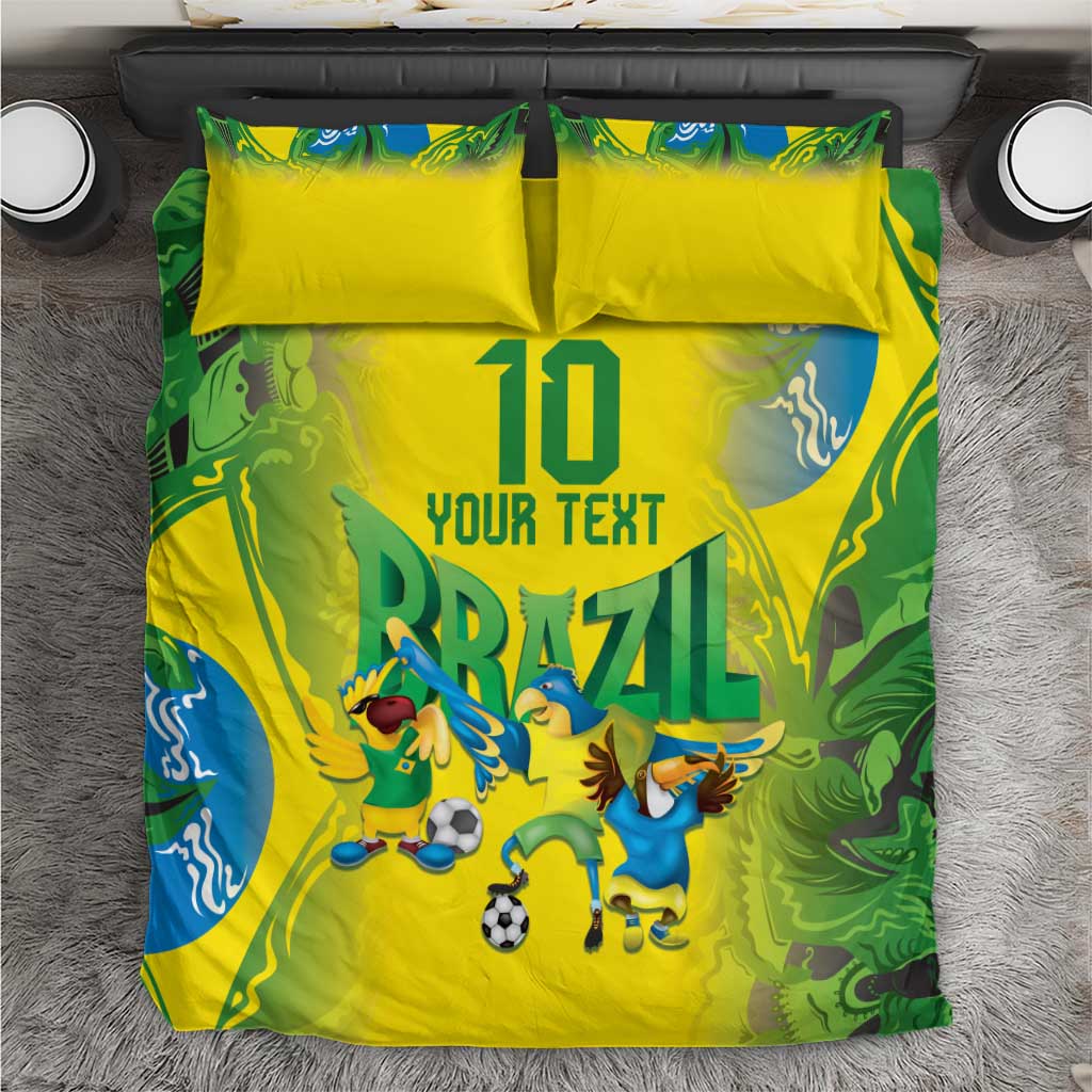 Brazil Football Custom Bedding Set Brasil Birds Mascot Bora Brasil!