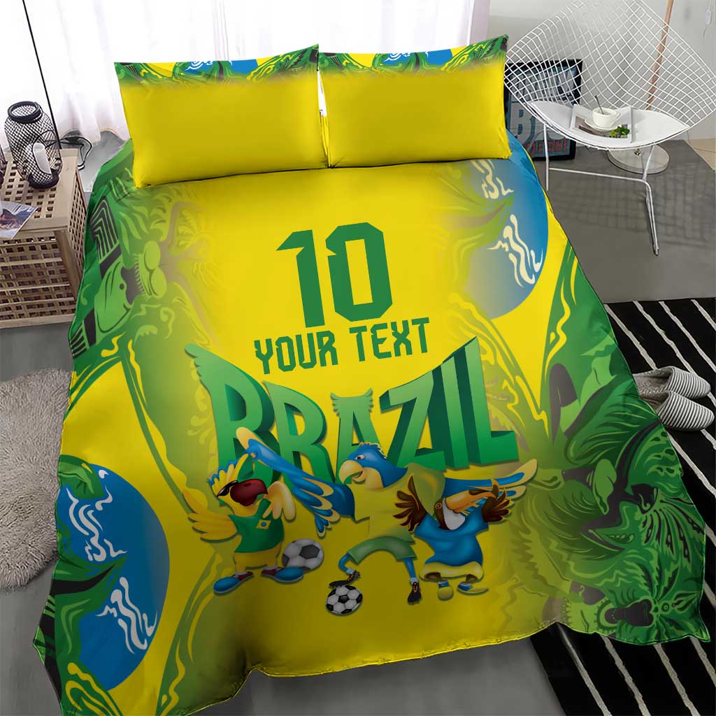 Brazil Football Custom Bedding Set Brasil Birds Mascot Bora Brasil!