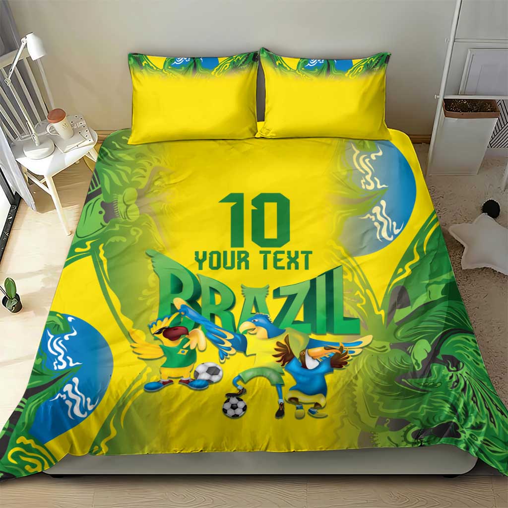 Brazil Football Custom Bedding Set Brasil Birds Mascot Bora Brasil!