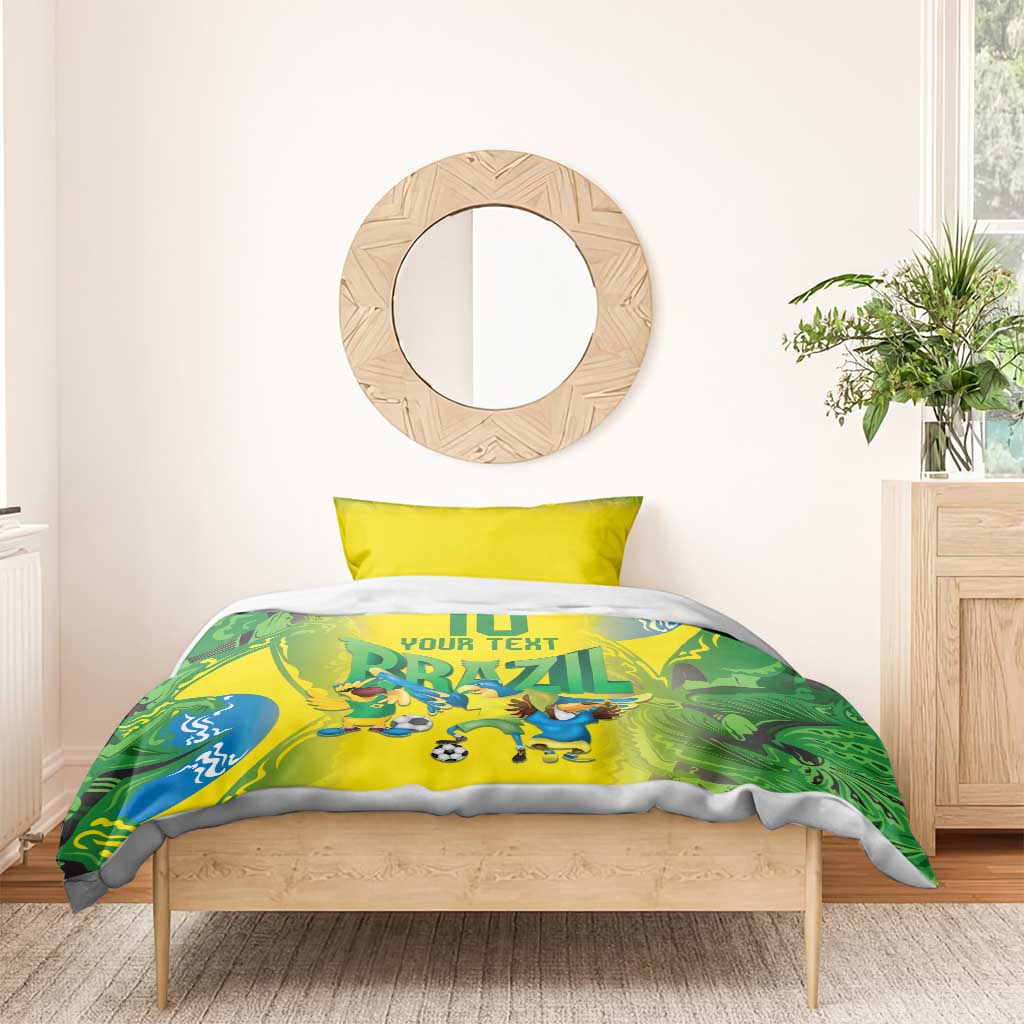 Brazil Football Custom Bedding Set Brasil Birds Mascot Bora Brasil!