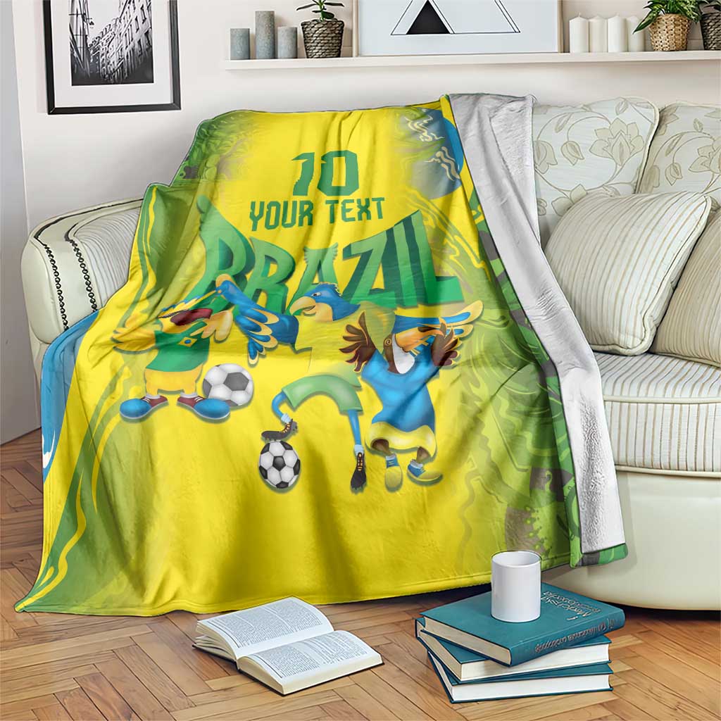 Brazil Football Custom Blanket Brasil Birds Mascot Bora Brasil!