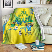 Brazil Football Custom Blanket Brasil Birds Mascot Bora Brasil!