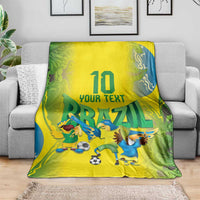 Brazil Football Custom Blanket Brasil Birds Mascot Bora Brasil!