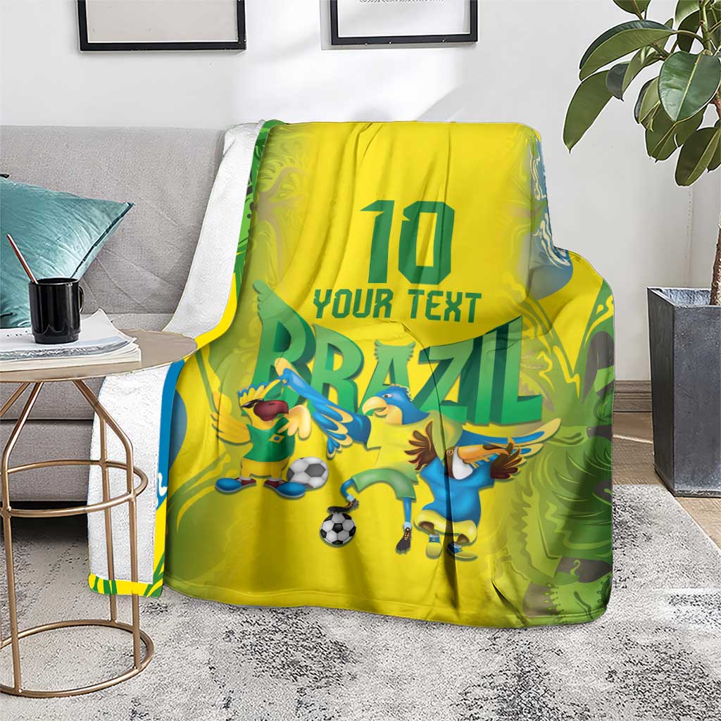 Brazil Football Custom Blanket Brasil Birds Mascot Bora Brasil!