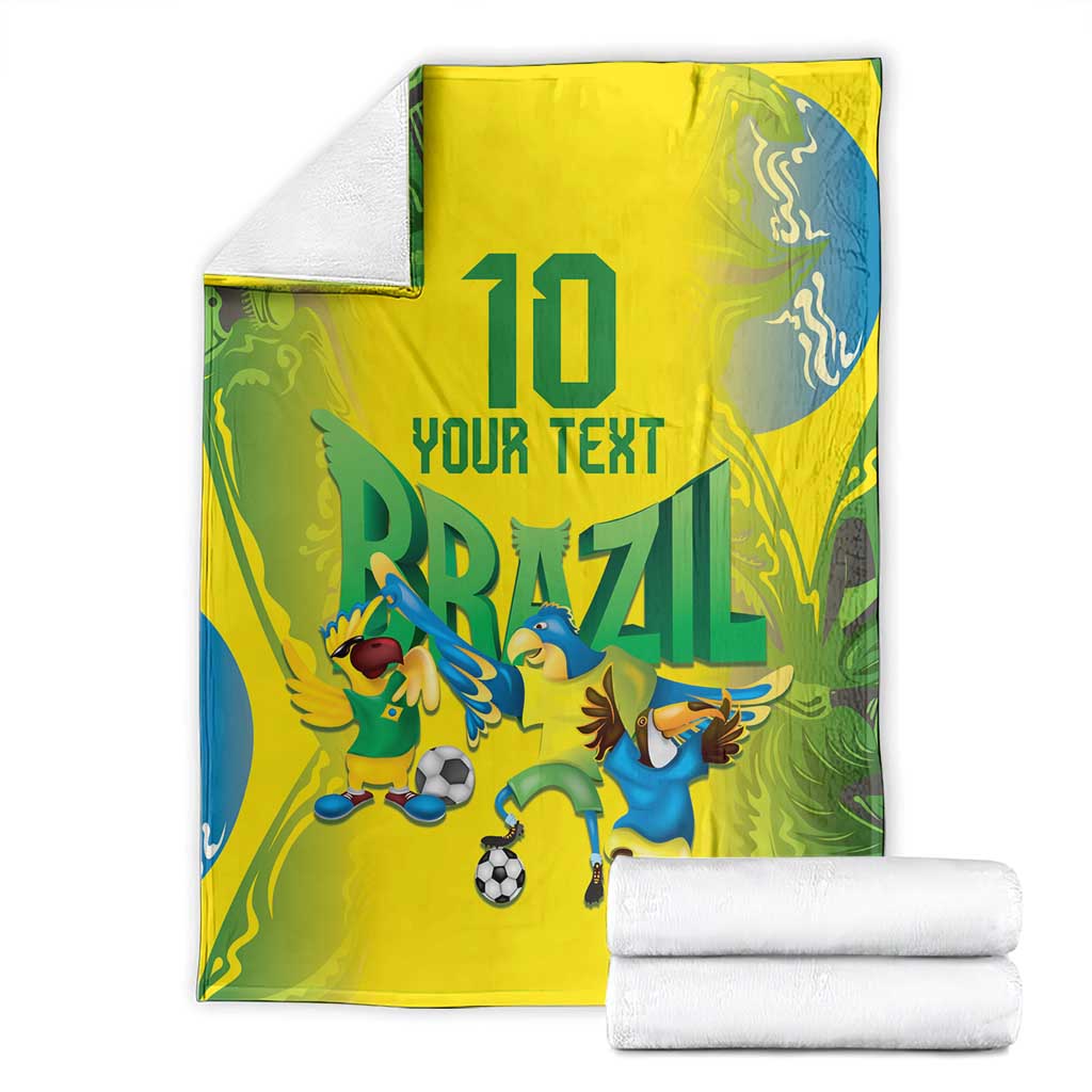 Brazil Football Custom Blanket Brasil Birds Mascot Bora Brasil!