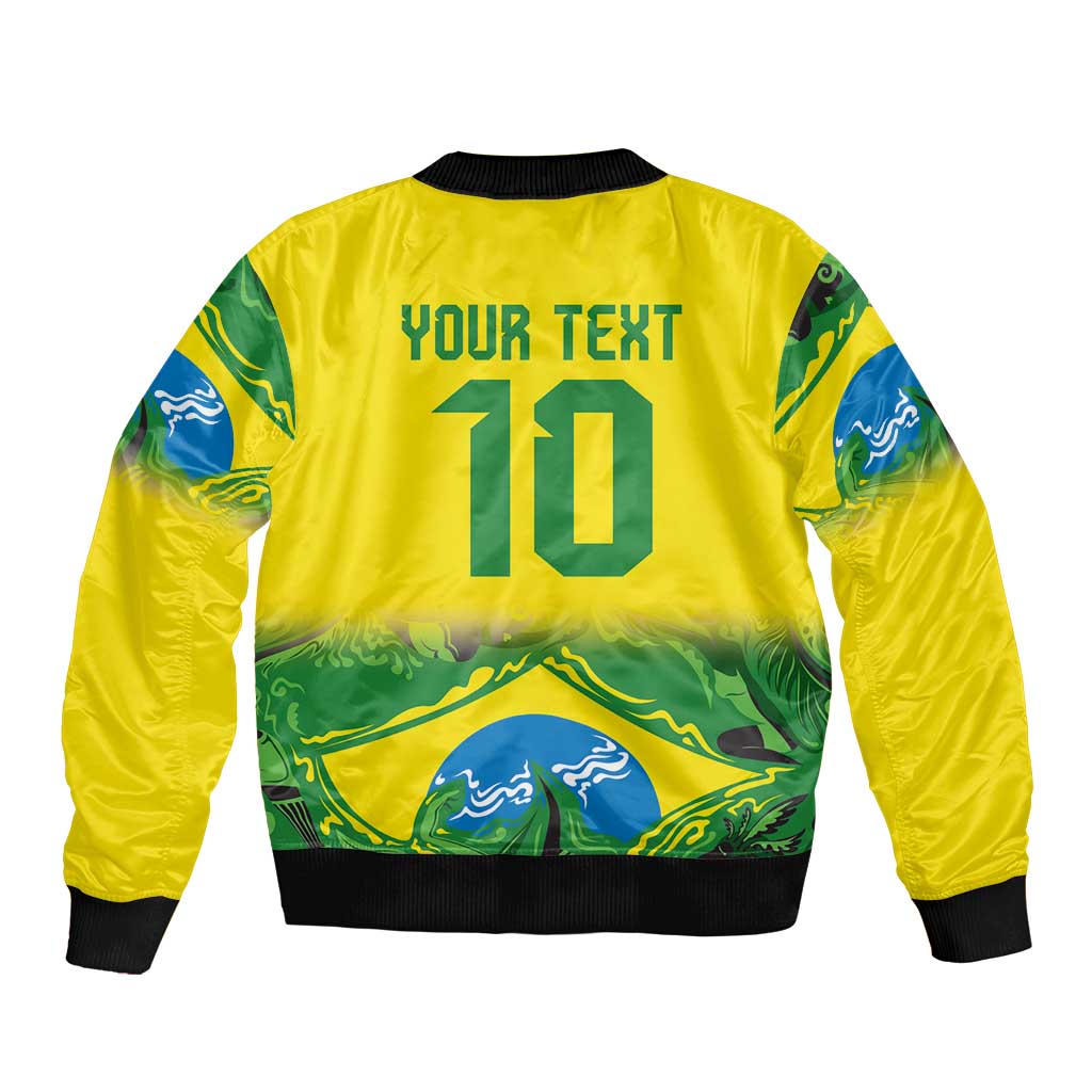 Brazil Football Custom Bomber Jacket Brasil Birds Mascot Bora Brasil!