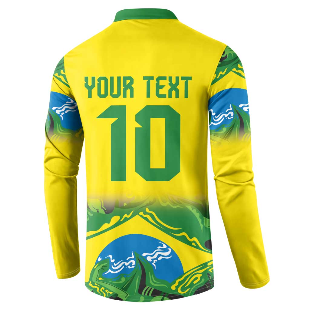 Brazil Football Custom Button Sweatshirt Brasil Birds Mascot Bora Brasil!