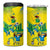 Brazil Football Custom 4 in 1 Can Cooler Tumbler Brasil Birds Mascot Bora Brasil!