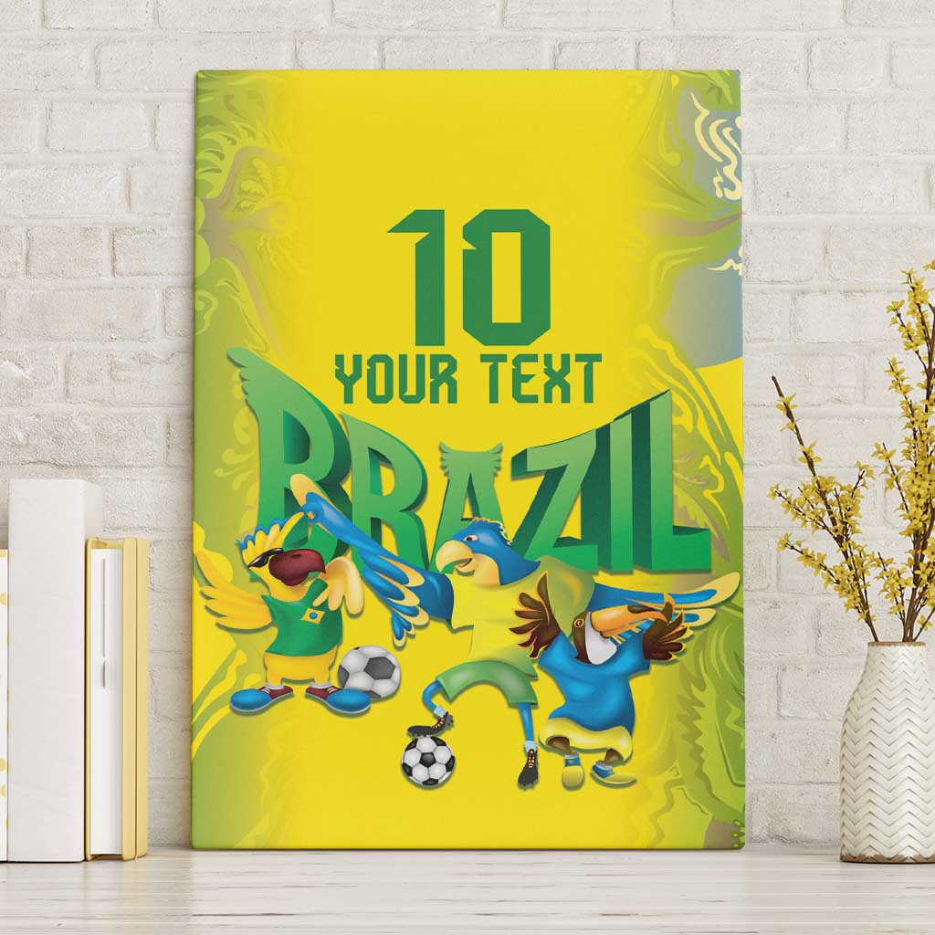 Brazil Football Custom Canvas Wall Art Brasil Birds Mascot Bora Brasil!